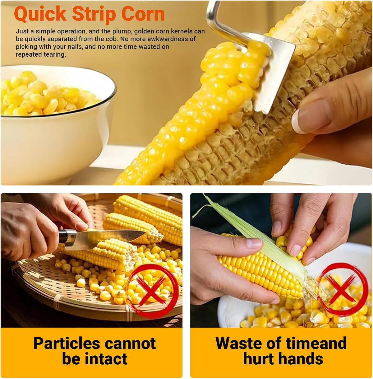2 Pcs Corn Peeler for Corn on the Cob, Stripper, Remover