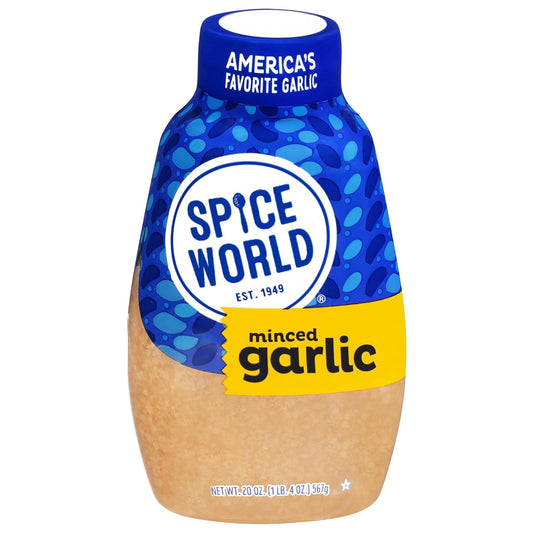 Squeezable Minced Garlic – Value 20oz Garlic Container – Ready-to-Use Seasonings for Cooking, Simply Squeeze the Convenient Package to Easily Add Flavor Without the Prep Work or Mess