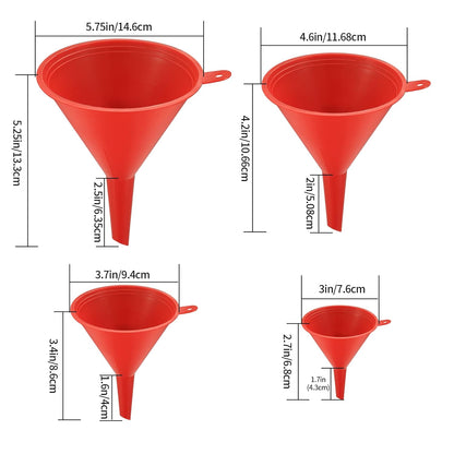 8 Pcs Plastic Funnel Set Wide Mouth Multipurpose Oil Filling Tool | Kitchen Laboratory Garage Car Liquids Oil Dry Goods Bottles Container