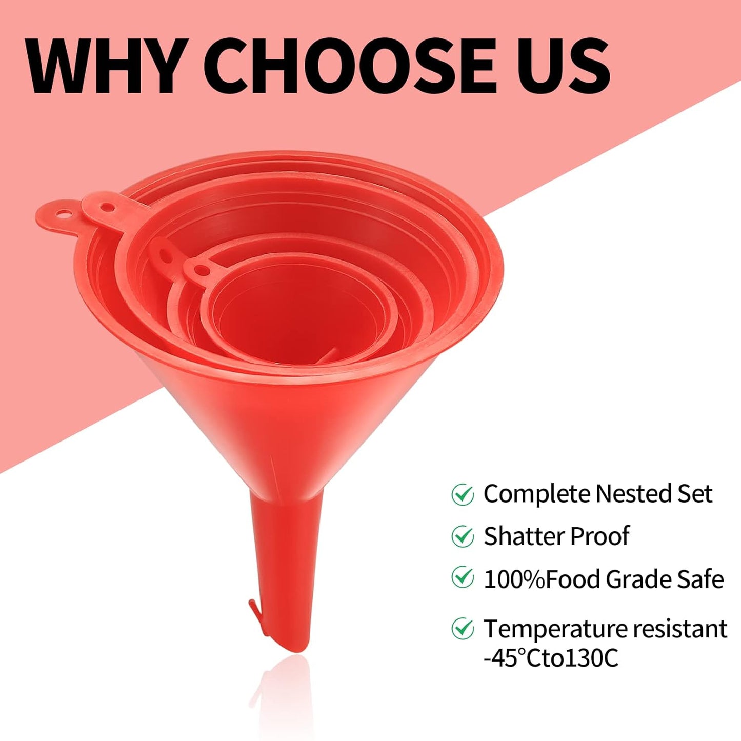 8 Pcs Plastic Funnel Set Wide Mouth Multipurpose Oil Filling Tool | Kitchen Laboratory Garage Car Liquids Oil Dry Goods Bottles Container