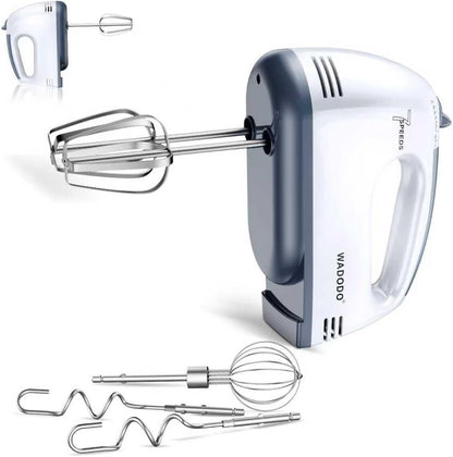 WADODO 7-Speed Electric Hand Mixer – Portable Food Mixer Kitchen Mixer with 304 *(1x Whisk, 2x Beater, 2x Dough hook) for Baking Cakes, Cream, Cookies, PURPLE