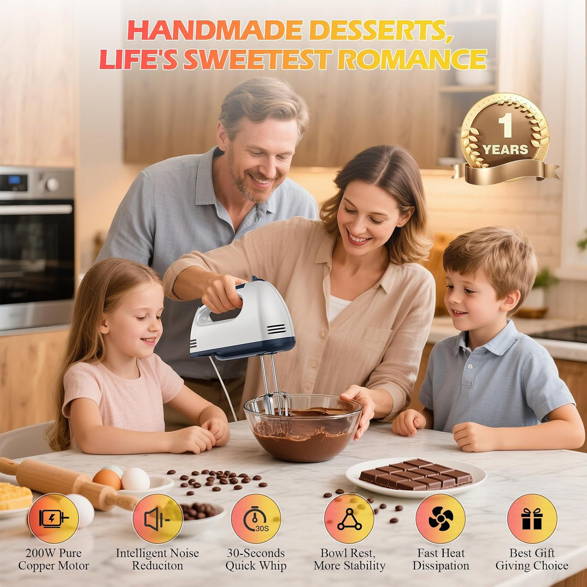 WADODO 7-Speed Electric Hand Mixer – Portable Food Mixer Kitchen Mixer with 304 *(1x Whisk, 2x Beater, 2x Dough hook) for Baking Cakes, Cream, Cookies, PURPLE