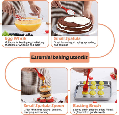 Silicone Cooking Utensil Set, 15pcs Kitchen Utensils with Holder