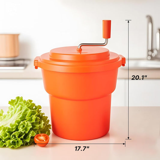 5 Gal/20 Qt Large Commercial Salad Spinner Jumbo Manual Lettuce Dryer-Dries up to 7 Heads of Lettuces