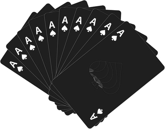 10Pcs Ace of Spades Bottle Openers,Poker Card Bottle Openers,party favors | Stainless Steel Portable Metal Credit Card Beer Bottle Can Cap Openers for Wallet Pocket Wedding Birthday Party (10, Black)