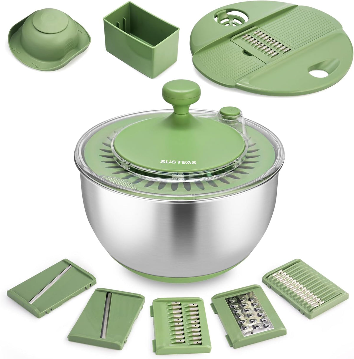 Salad Spinner Large, Lettuce Spinner with 5 Blade Slicer, 5Qt