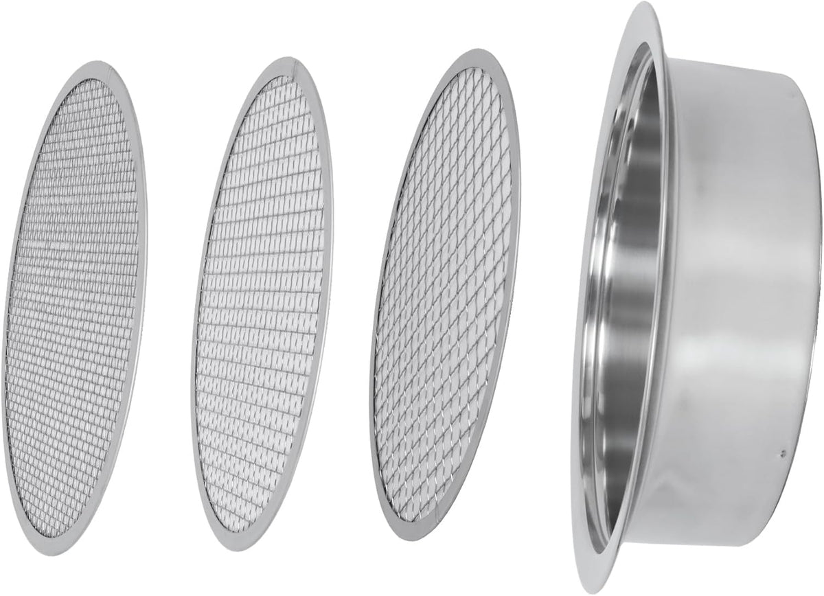 Soil Sifter for Rocks with 3 Sieve Mesh-Sifting Pan for Garden