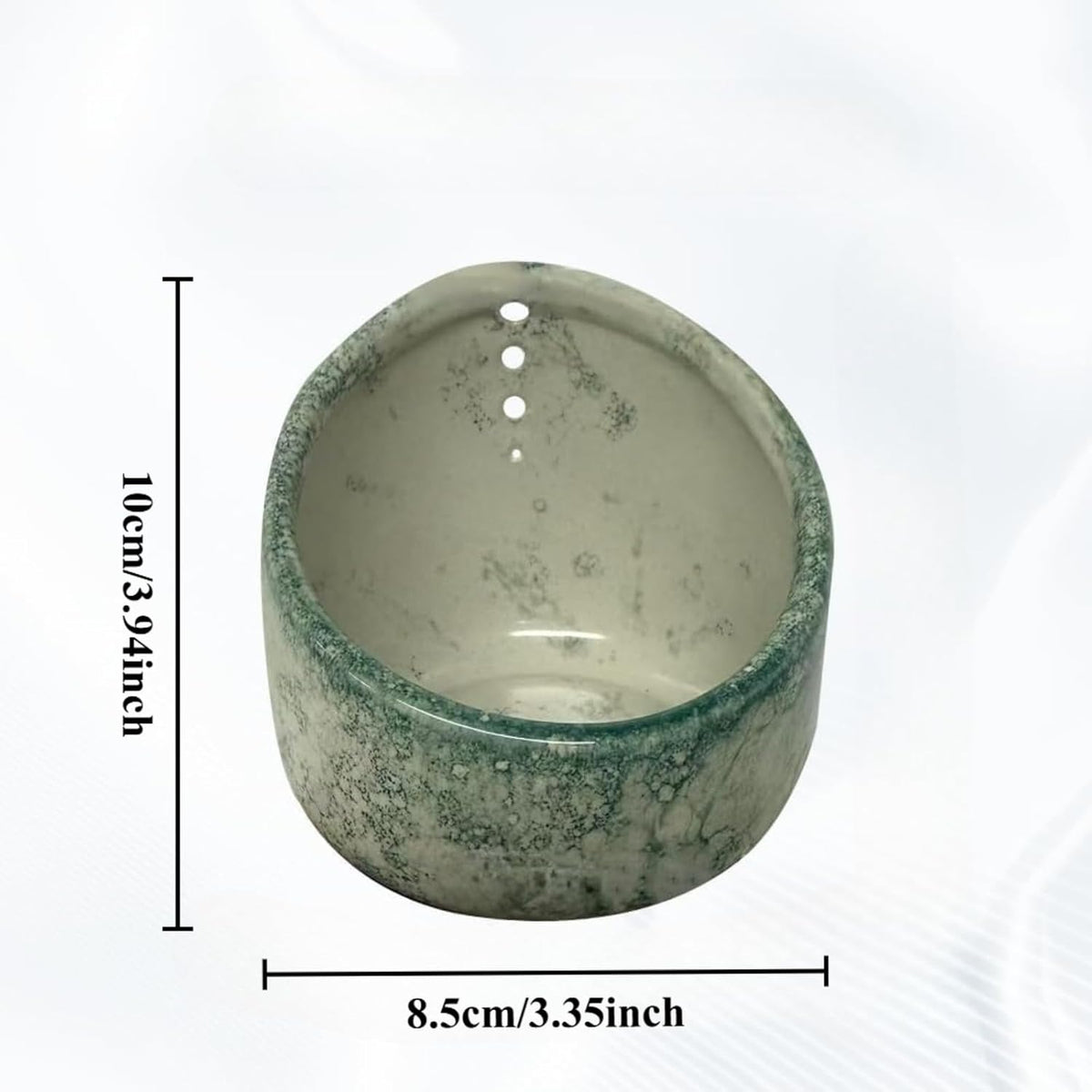 Ceramic Herb Stripper Bowl - Handcrafted Herb Stripping Cup with Multiple Hole Sizes for Fresh Thyme, Rosemary & Parsley, Natural Clay Herb Removal Tool for Kitchen, 3.94x3.35x2.56 Inch (White)