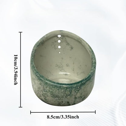 Ceramic Herb Stripper Bowl - Handcrafted Herb Stripping Cup with Multiple Hole Sizes for Fresh Thyme, Rosemary & Parsley, Natural Clay Herb Removal Tool for Kitchen, 3.94x3.35x2.56 Inch (White)