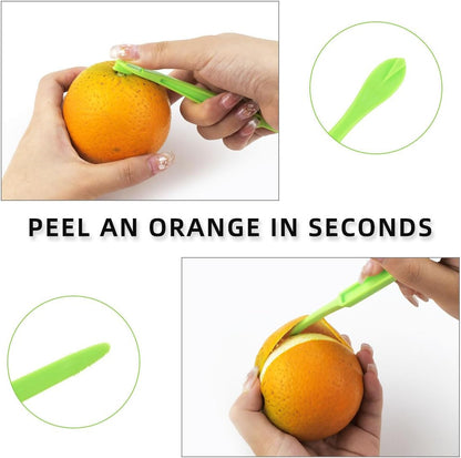 6 Pack Orange Peeler Tool Citrus Fruit Opener Kitchen Cutter Plastic Orange Peelers Tools Lemon Citrus Remover Easy Open Citrus Peel Cutter Vegetable Slicer Kitchen Accessories (Orange + Green)