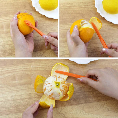 6 Pack Orange Peeler Tool Citrus Fruit Opener Kitchen Cutter Plastic Orange Peelers Tools Lemon Citrus Remover Easy Open Citrus Peel Cutter Vegetable Slicer Kitchen Accessories (Orange + Green)