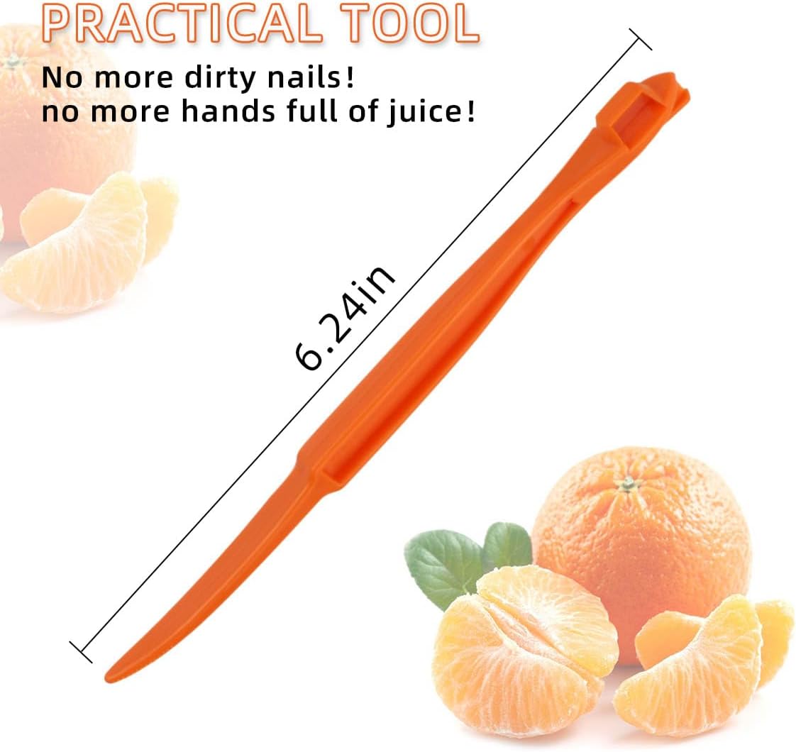6 Pack Orange Peeler Tool Citrus Fruit Opener Kitchen Cutter Plastic Orange Peelers Tools Lemon Citrus Remover Easy Open Citrus Peel Cutter Vegetable Slicer Kitchen Accessories (Orange + Green)