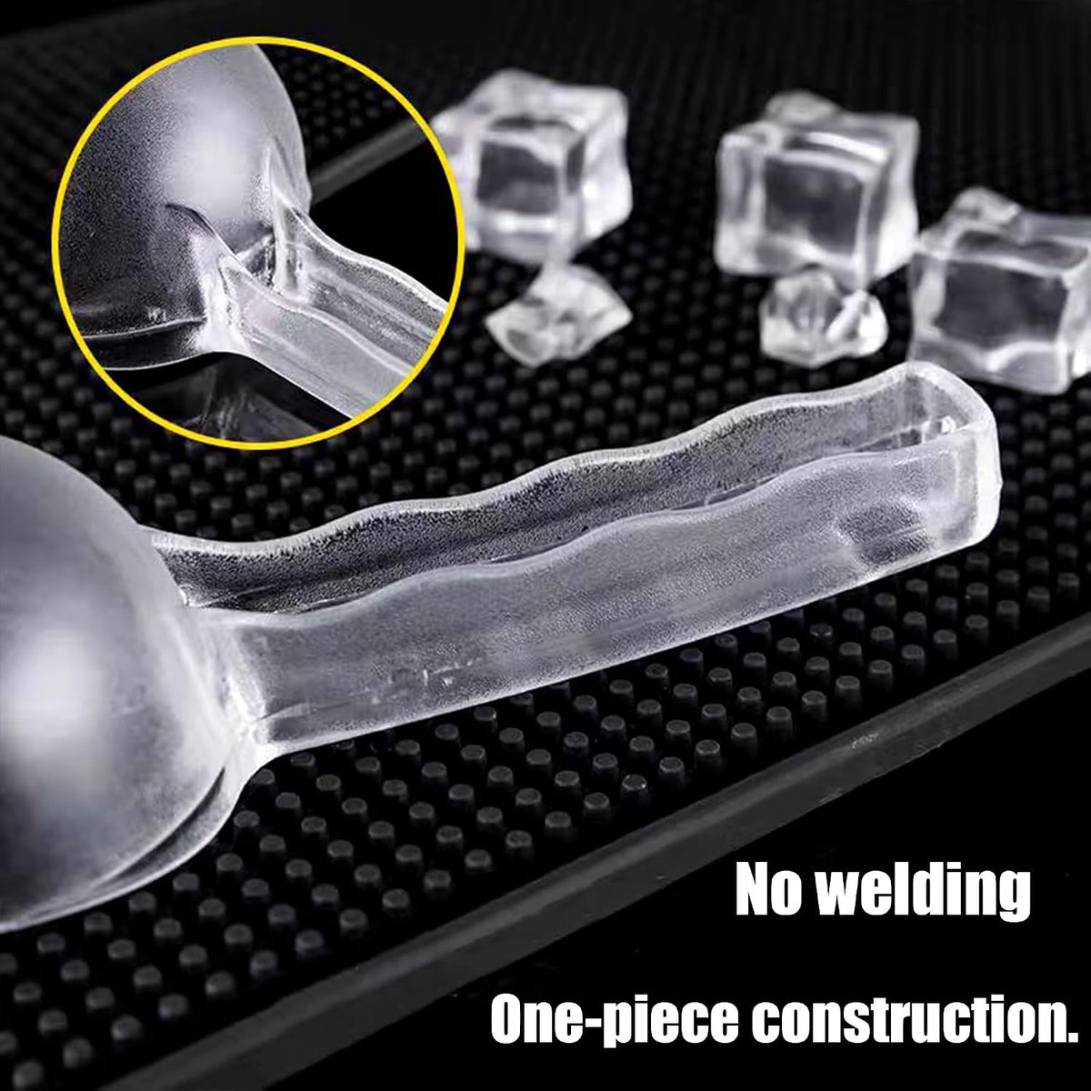 3PCS Clear Plastic Ice Scoop, 12 ounces Alec Ice Scoop, Kitchen Scoop for Ice Bucket Ice, Popcorn, Coffee Beans, Flour (12 oz.)