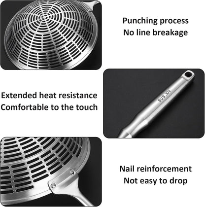 Upgraded Stainless Steel Spider Strainer Skimmer Ladle for Cooking and Frying, Kitchen Utensils Wire Strainer Pasta Spoon (S)