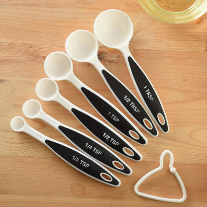 White Grip-EZ 6-Piece Measuring Spoons Set, One Size