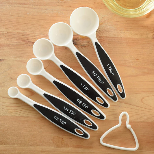 White Grip-EZ 6-Piece Measuring Spoons Set, One Size
