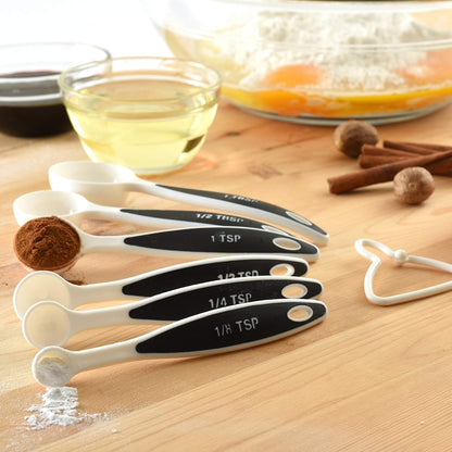 White Grip-EZ 6-Piece Measuring Spoons Set, One Size