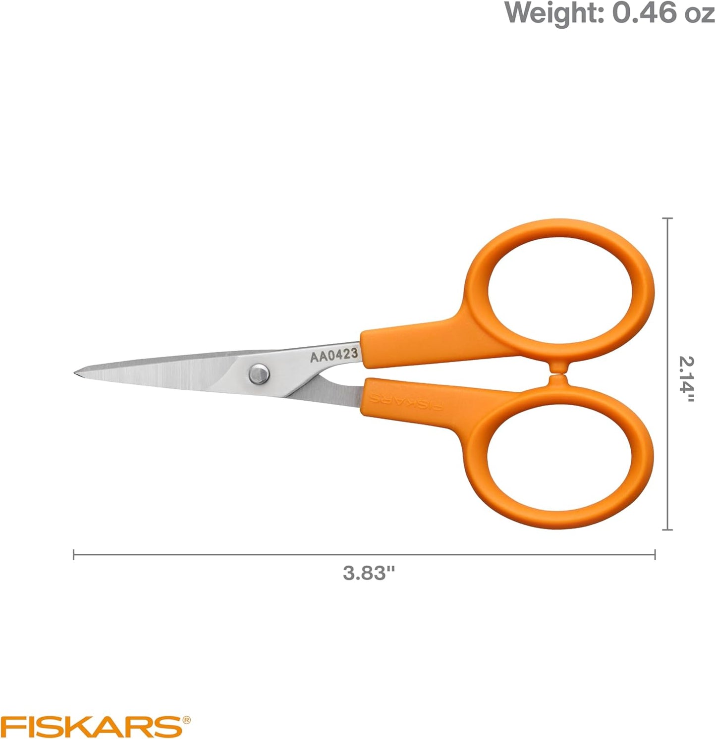 Premier No. 5 Micro-Tip Orange-Handled Fabric Scissors, Double Loop Handle, Sewing and Craft Scissors, Orange