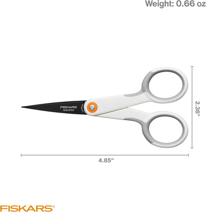 Premier No. 5 Micro-Tip Orange-Handled Fabric Scissors, Double Loop Handle, Sewing and Craft Scissors, Orange