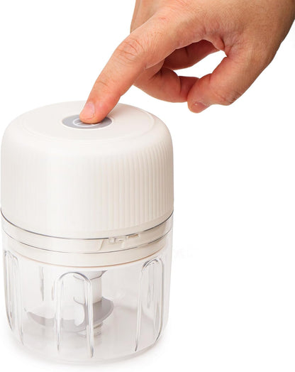 Electric Garlic Chopper, 250ML USB, Mini Vegetable Onion Chopper White Col