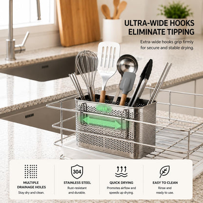 SUS 304 Silverware Basket for Dish Rack, Hanging Utensil Holder