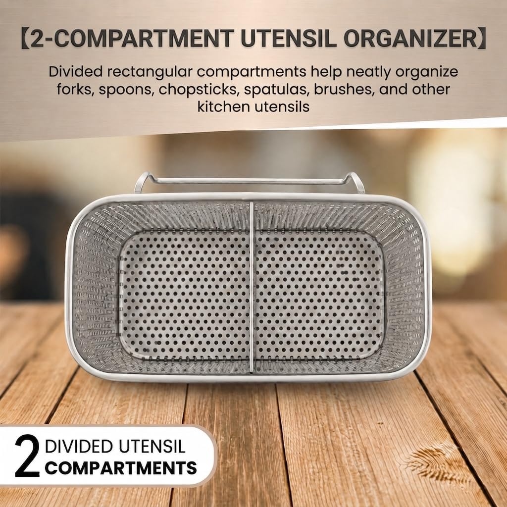 SUS 304 Silverware Basket for Dish Rack, Hanging Utensil Holder