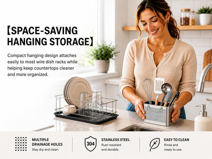 SUS 304 Silverware Basket for Dish Rack, Hanging Utensil Holder