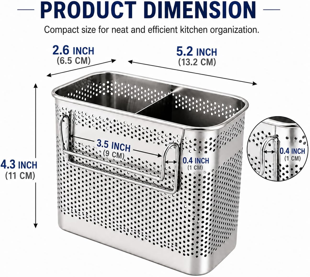 SUS 304 Silverware Basket for Dish Rack, Hanging Utensil Holder