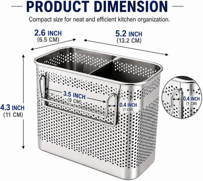 SUS 304 Silverware Basket for Dish Rack, Hanging Utensil Holder