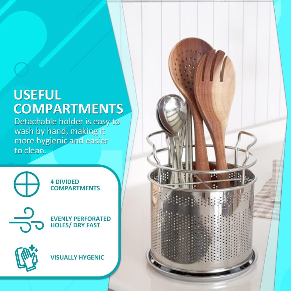 SUS 304 Silverware Basket for Dish Rack, Hanging Utensil Holder
