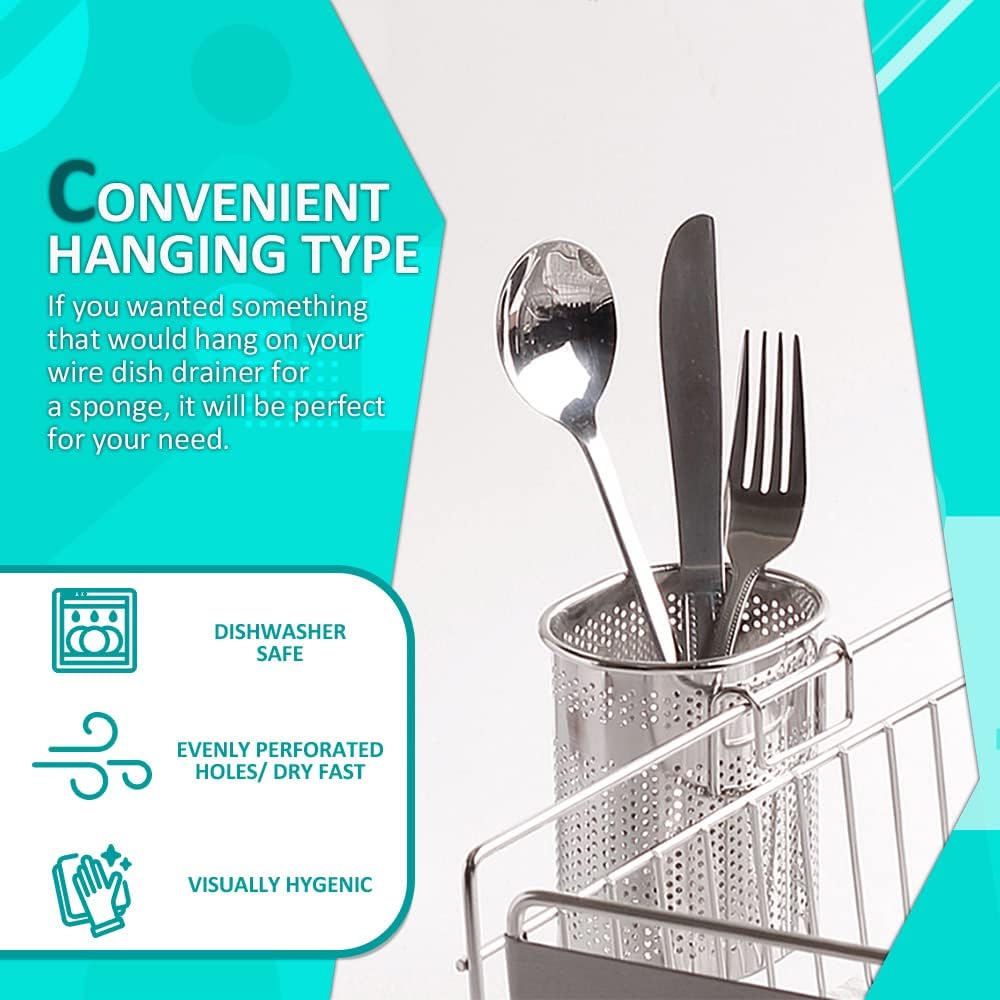 SUS 304 Silverware Basket for Dish Rack, Hanging Utensil Holder