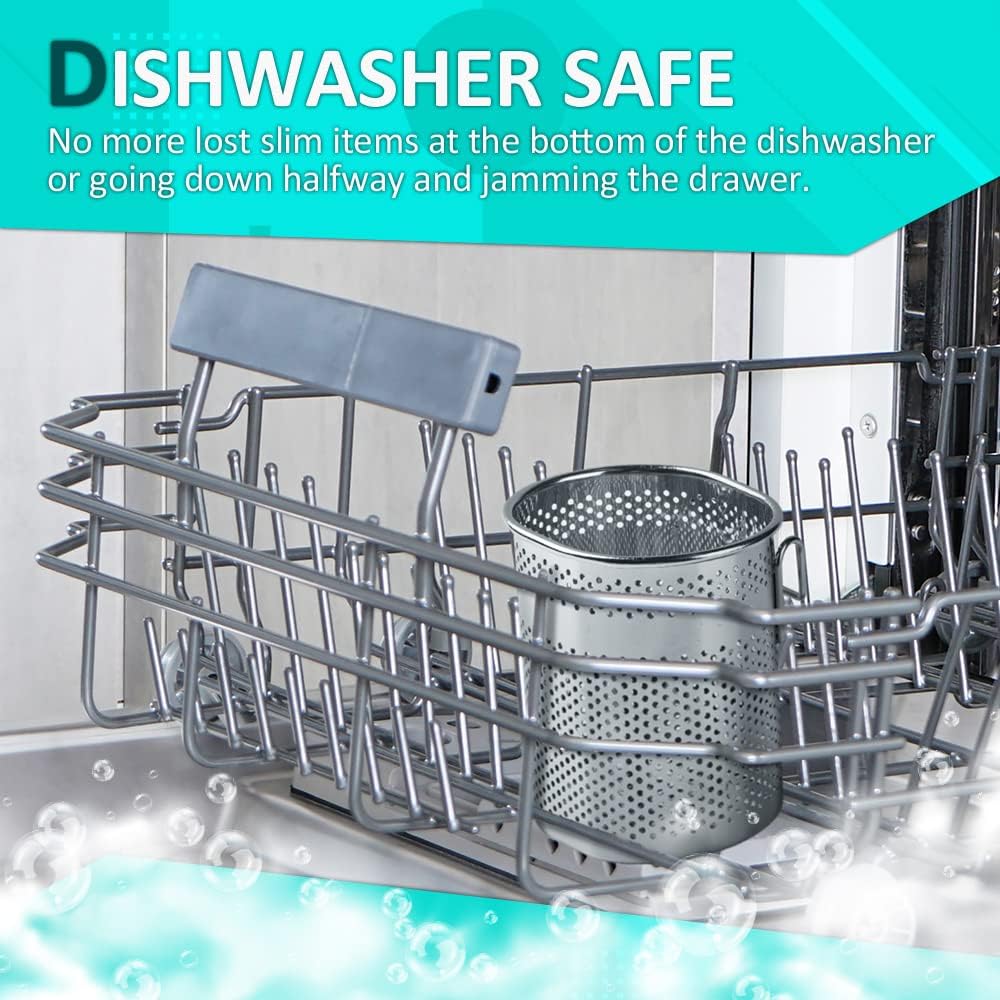 SUS 304 Silverware Basket for Dish Rack, Hanging Utensil Holder