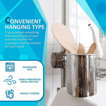 SUS 304 Silverware Basket for Dish Rack, Hanging Utensil Holder