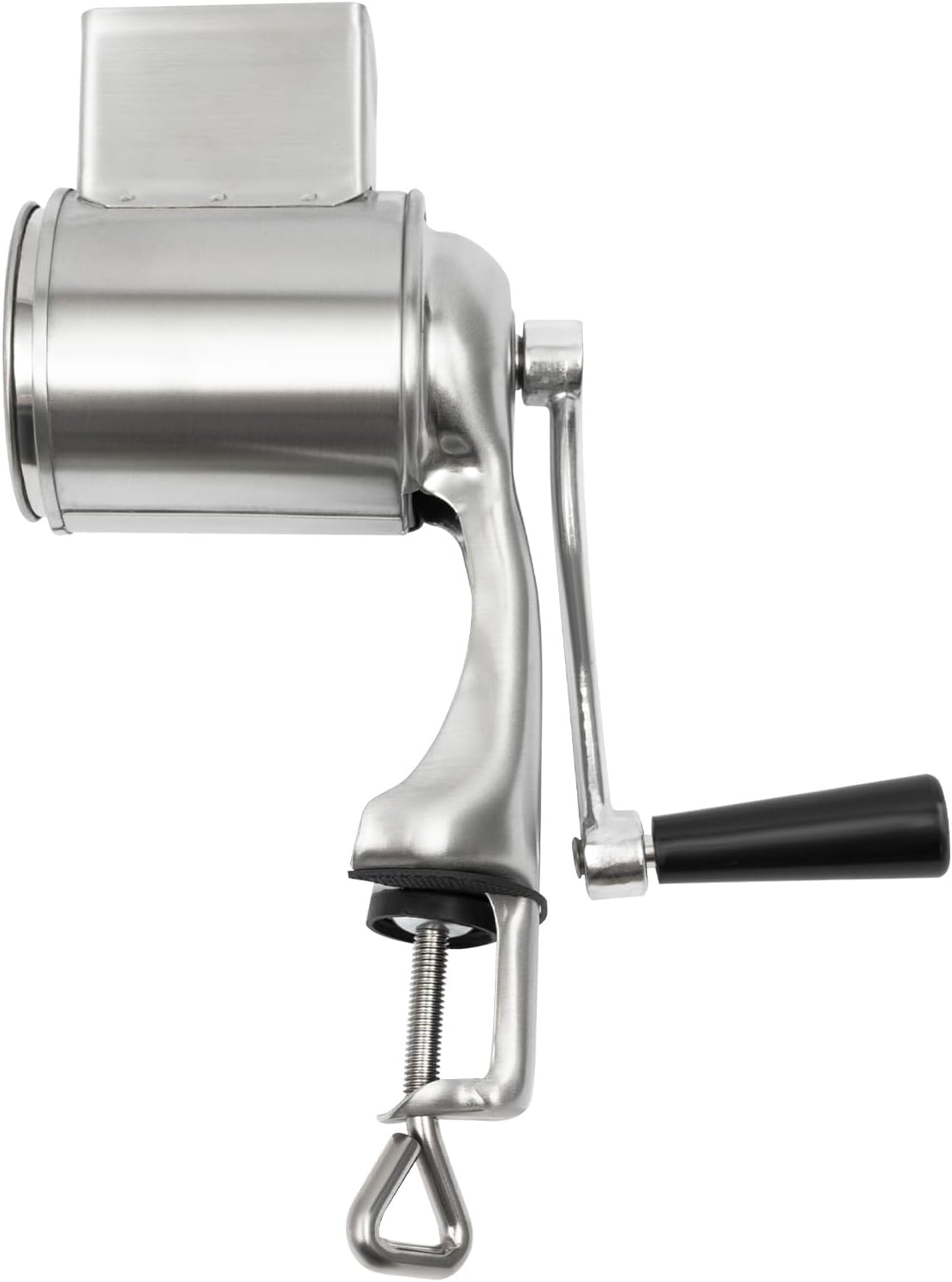 5 in 1 Manual Stainless Steel Rotary Grater for Kitchen,Clamp Mount