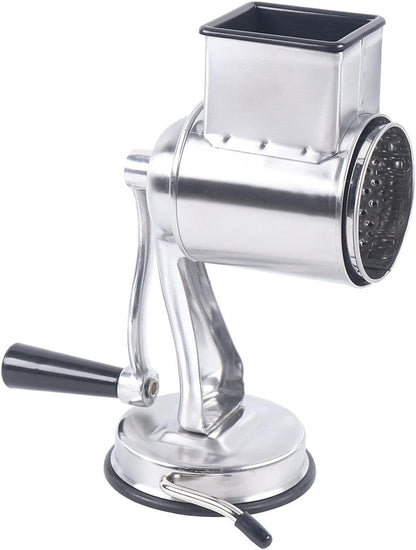 5 in 1 Manual Stainless Steel Rotary Grater for Kitchen,Clamp Mount