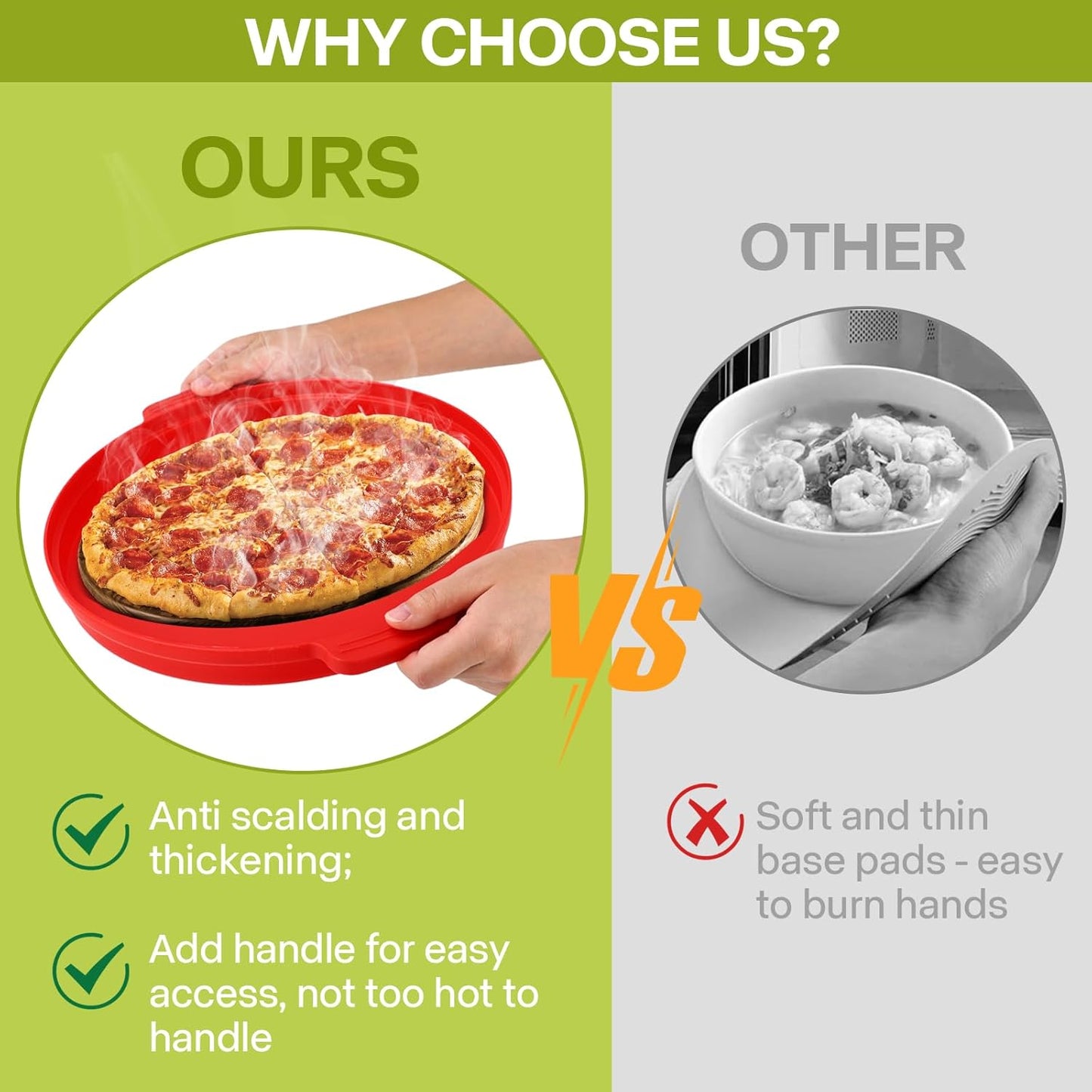 Microwave Splatter Cover for Food with Anti-scald Base Plate,Large Plastic & Silicone Vented Avoid Scalding Collapsible Guard Lid, Plate Holder & Kitchen Colander for Meal Prep-10.7 Inch (2 Pcs BRed)