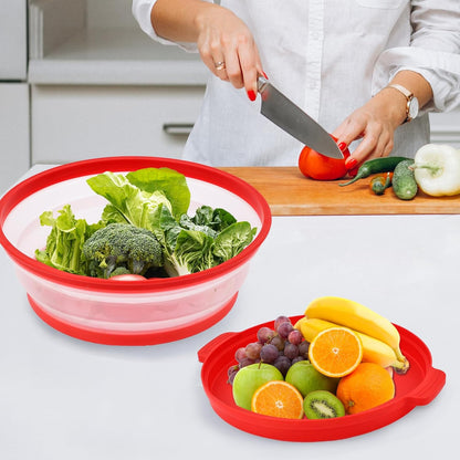 Microwave Splatter Cover for Food with Anti-scald Base Plate,Large Plastic & Silicone Vented Avoid Scalding Collapsible Guard Lid, Plate Holder & Kitchen Colander for Meal Prep-10.7 Inch (2 Pcs BRed)
