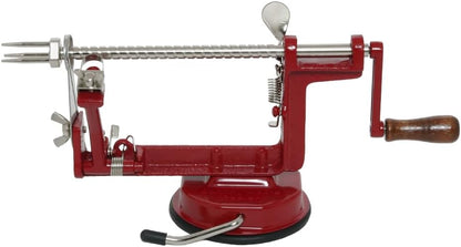 Heavy Duty Cast Iron Peeler with Stainless Steel Corer Slicer and Peeler Blades and a Strong Clamp Base, Apple Pie or Apple Crisp Maker