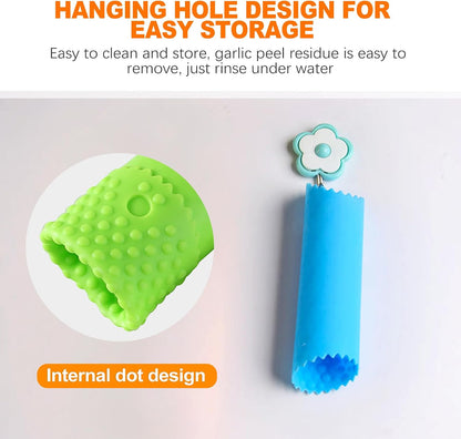 3pcs Silicone Garlic Peeler Tube Roller, Effortless Skin Remover, Garlic Roller, Garlic Rocker, Easy-Clean for Kitchen, Premium Durable Design