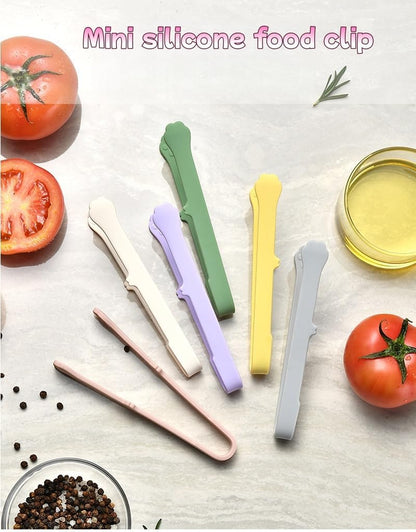 6 Pcs Mini Silicone Food Tongs,Tiny Cat Paw Kitchen BBQ Clamps | food-grade silicone,heat resistant,non-slip grip,cute cat paw design, mini size for snacks/BBQ/baking/salad, dishwasher safe