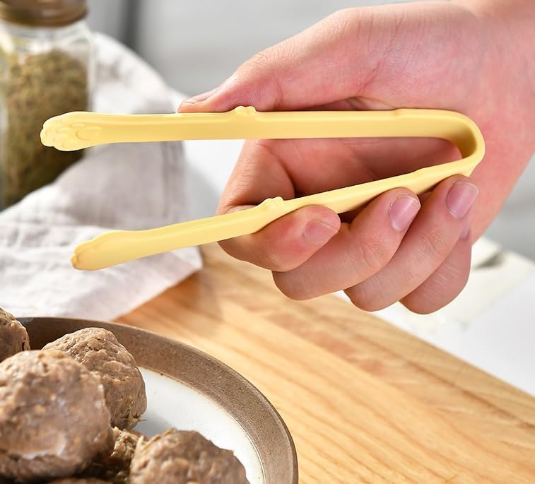 6 Pcs Mini Silicone Food Tongs,Tiny Cat Paw Kitchen BBQ Clamps | food-grade silicone,heat resistant,non-slip grip,cute cat paw design, mini size for snacks/BBQ/baking/salad, dishwasher safe