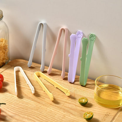 6 Pcs Mini Silicone Food Tongs,Tiny Cat Paw Kitchen BBQ Clamps | food-grade silicone,heat resistant,non-slip grip,cute cat paw design, mini size for snacks/BBQ/baking/salad, dishwasher safe