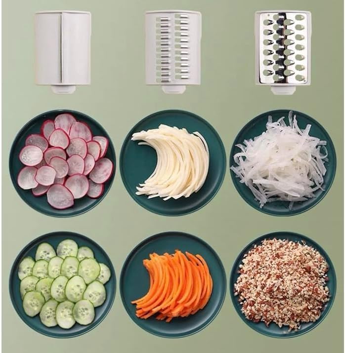 5-in-1 Rotary Cheese Grater Vegetable Mandoline Slicer