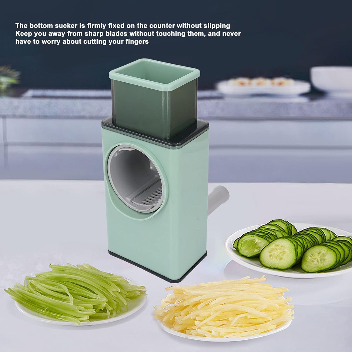 5-in-1 Rotary Cheese Grater Vegetable Mandoline Slicer