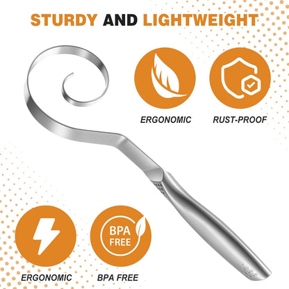 2 Pcs Seamless Danish Dough Whisk 10" Stainless Steel Dutch Bread Dough Whisk Tool for Sourdough Bread Baking, Whisking, Pastry, Cake Batter, Biscuits, Dishwasher Safe