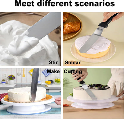 6" Small Angled Icing Spatula, Professional Food Grade Stainless Steel Cake Spatula with Sturdy & Durable Handle, Ideal for Frosting & Decorating Cakes, Baking