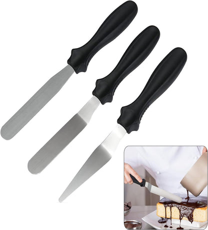6" Small Angled Icing Spatula, Professional Food Grade Stainless Steel Cake Spatula with Sturdy & Durable Handle, Ideal for Frosting & Decorating Cakes, Baking