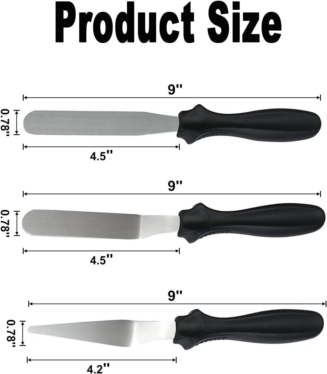 6" Small Angled Icing Spatula, Professional Food Grade Stainless Steel Cake Spatula with Sturdy & Durable Handle, Ideal for Frosting & Decorating Cakes, Baking