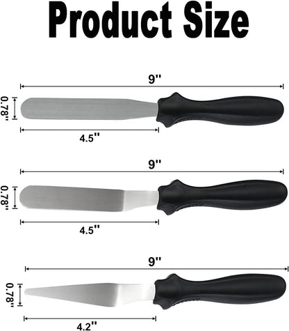 6" Small Angled Icing Spatula, Professional Food Grade Stainless Steel Cake Spatula with Sturdy & Durable Handle, Ideal for Frosting & Decorating Cakes, Baking