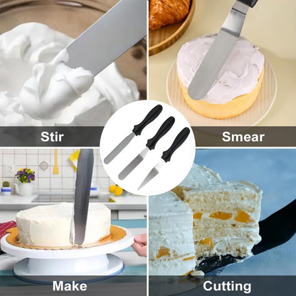 6" Small Angled Icing Spatula, Professional Food Grade Stainless Steel Cake Spatula with Sturdy & Durable Handle, Ideal for Frosting & Decorating Cakes, Baking